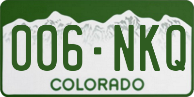 CO license plate 006NKQ