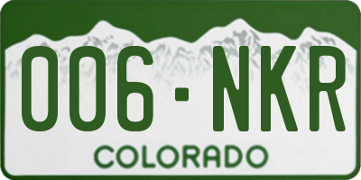 CO license plate 006NKR