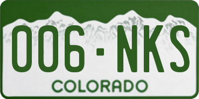 CO license plate 006NKS