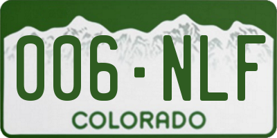 CO license plate 006NLF