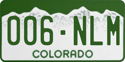 CO license plate 006NLM