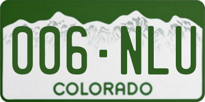 CO license plate 006NLU