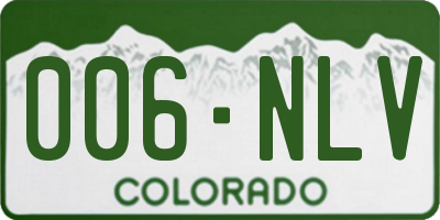 CO license plate 006NLV