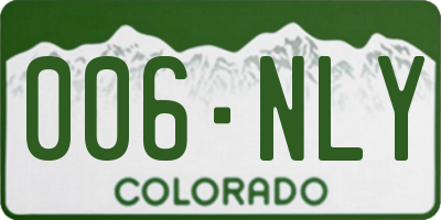 CO license plate 006NLY