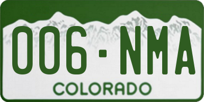 CO license plate 006NMA