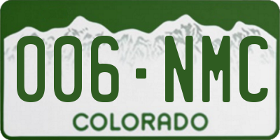 CO license plate 006NMC