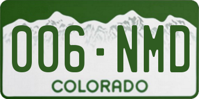 CO license plate 006NMD