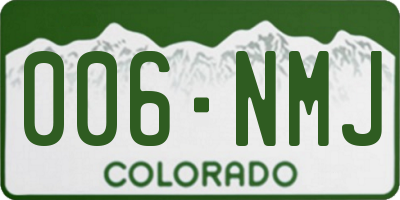 CO license plate 006NMJ