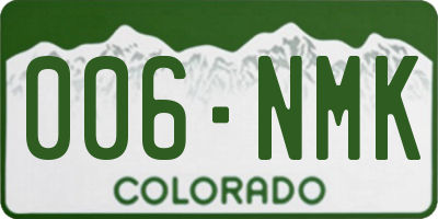 CO license plate 006NMK