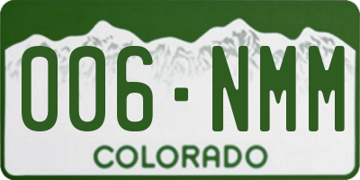 CO license plate 006NMM