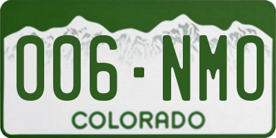 CO license plate 006NMO