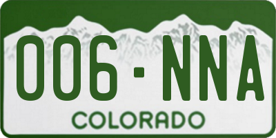 CO license plate 006NNA