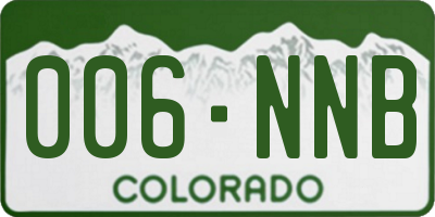 CO license plate 006NNB