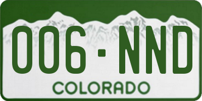 CO license plate 006NND