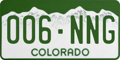 CO license plate 006NNG