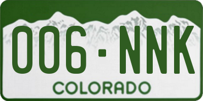 CO license plate 006NNK