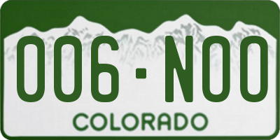 CO license plate 006NOO