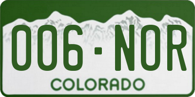 CO license plate 006NOR