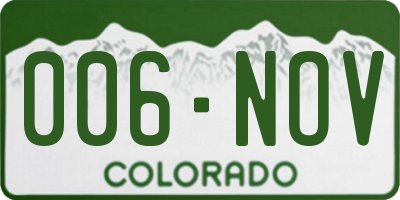 CO license plate 006NOV