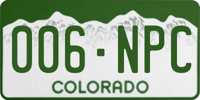 CO license plate 006NPC