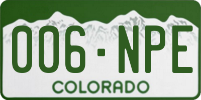 CO license plate 006NPE