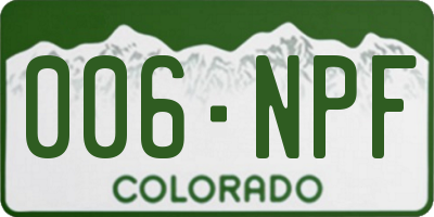 CO license plate 006NPF