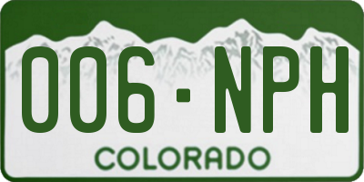CO license plate 006NPH