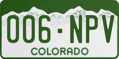 CO license plate 006NPV