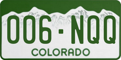 CO license plate 006NQQ