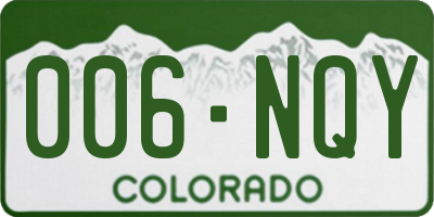 CO license plate 006NQY