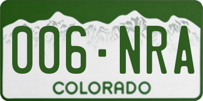 CO license plate 006NRA