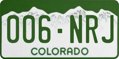 CO license plate 006NRJ