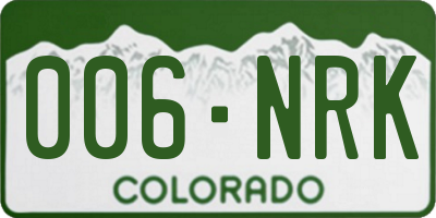 CO license plate 006NRK