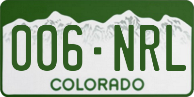 CO license plate 006NRL