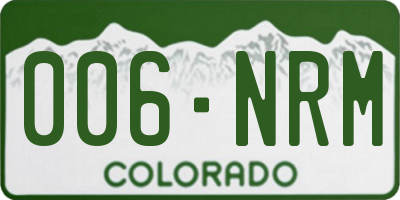 CO license plate 006NRM