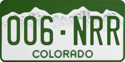 CO license plate 006NRR