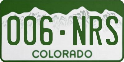 CO license plate 006NRS