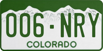 CO license plate 006NRY
