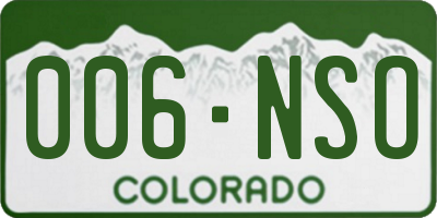 CO license plate 006NSO