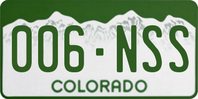 CO license plate 006NSS