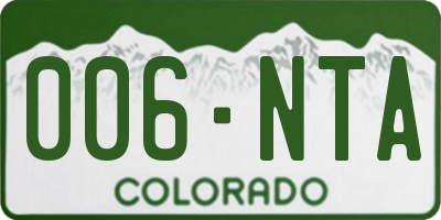 CO license plate 006NTA