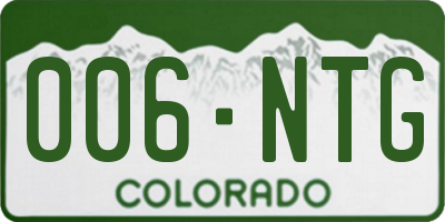 CO license plate 006NTG