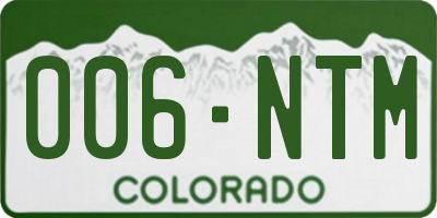 CO license plate 006NTM