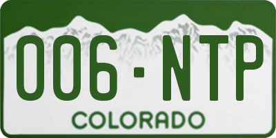 CO license plate 006NTP