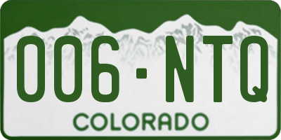 CO license plate 006NTQ