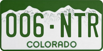 CO license plate 006NTR