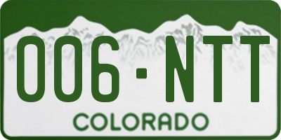 CO license plate 006NTT