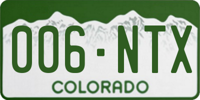 CO license plate 006NTX