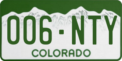 CO license plate 006NTY
