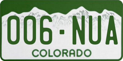 CO license plate 006NUA